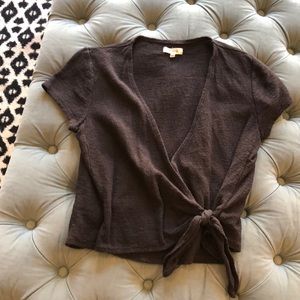 Preowned Madewell Texture & Thread Wrap-Tie Top (sz MEDIUM)